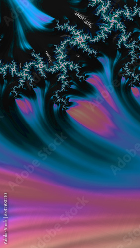 Artistic and imaginative digitally designed abstract 3D fractal background