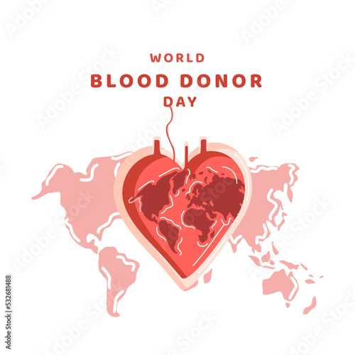 World blood donor day illustration banner  