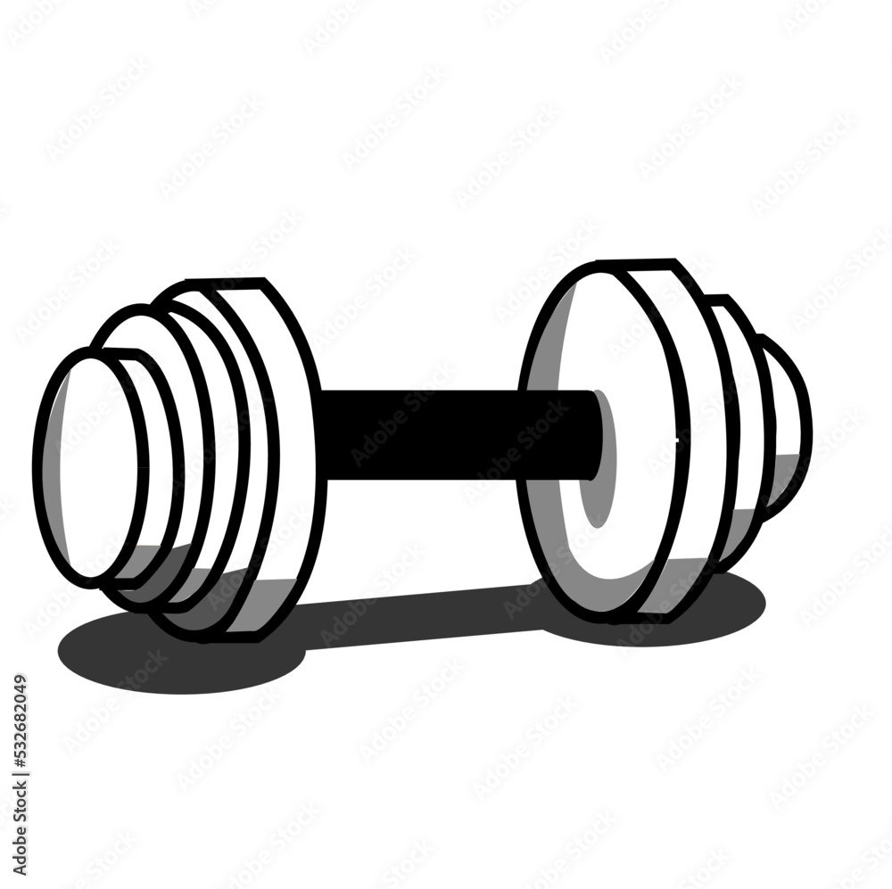 Barbell Icon Illustration Vector Picture. Barbell Icon Illustration Vector Picture.