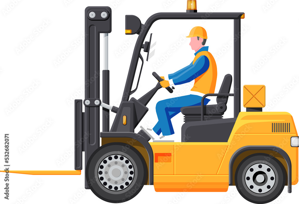 Forklift truck with driver Forklift truck with driver