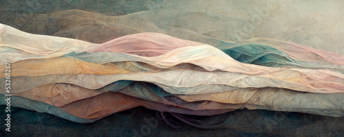 Soft fabric layers as panorama background