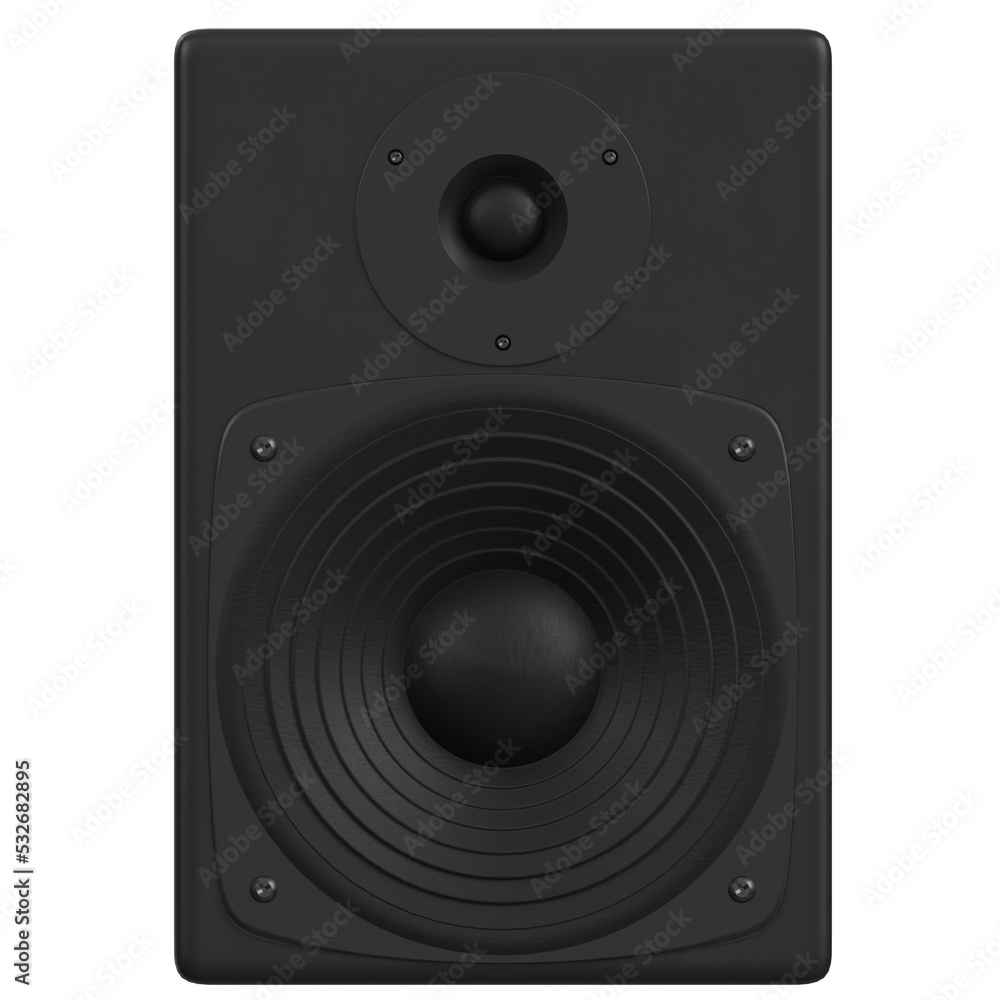 3d rendering illustration of a studio monitor speaker 3d rendering illustration of a studio monitor speaker