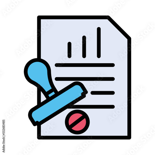 Stamp Document Vector Icon which is suitable for commercial work and easily modify or edit it

