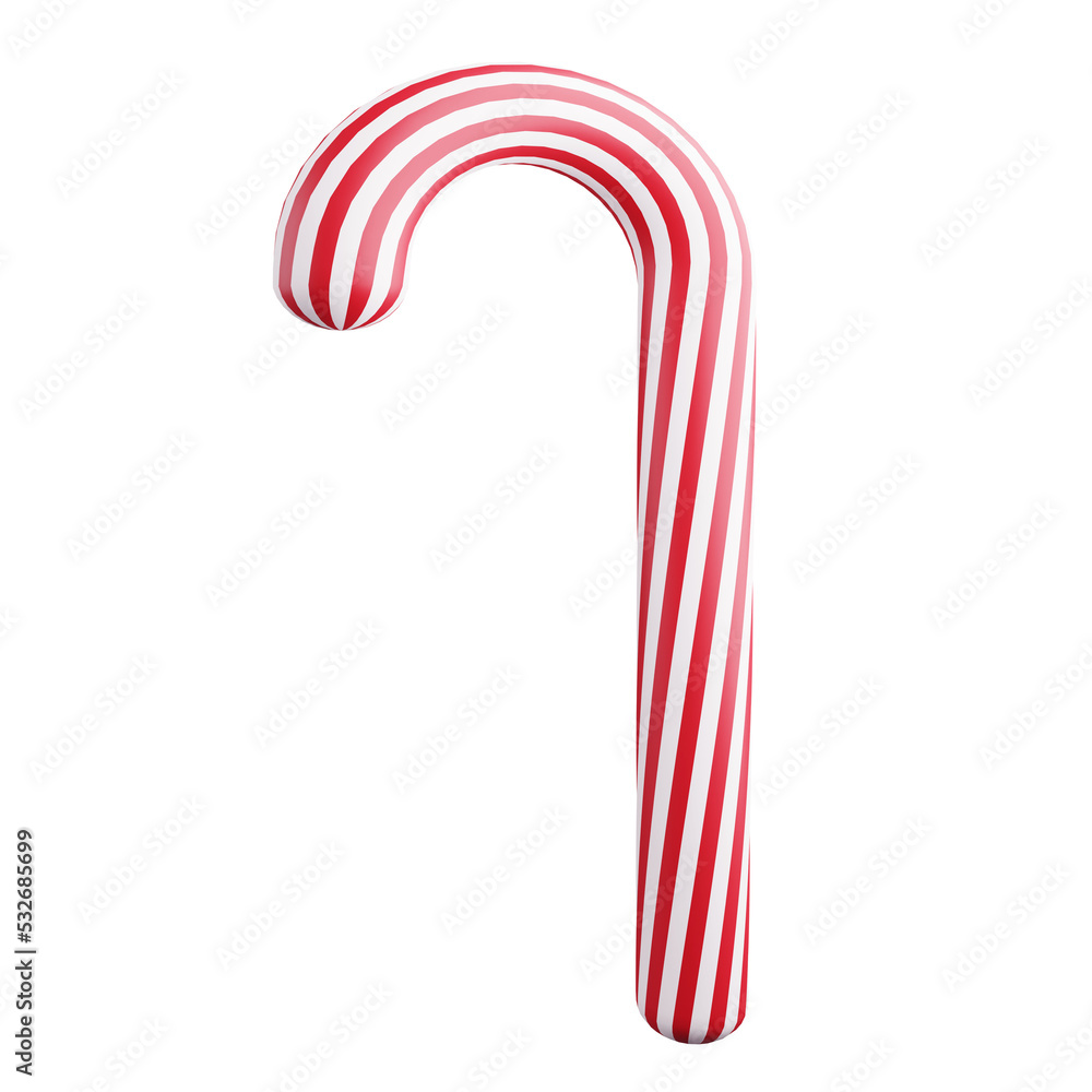 Obraz premium 3D rendering candy cane isolated on transparent background 2
