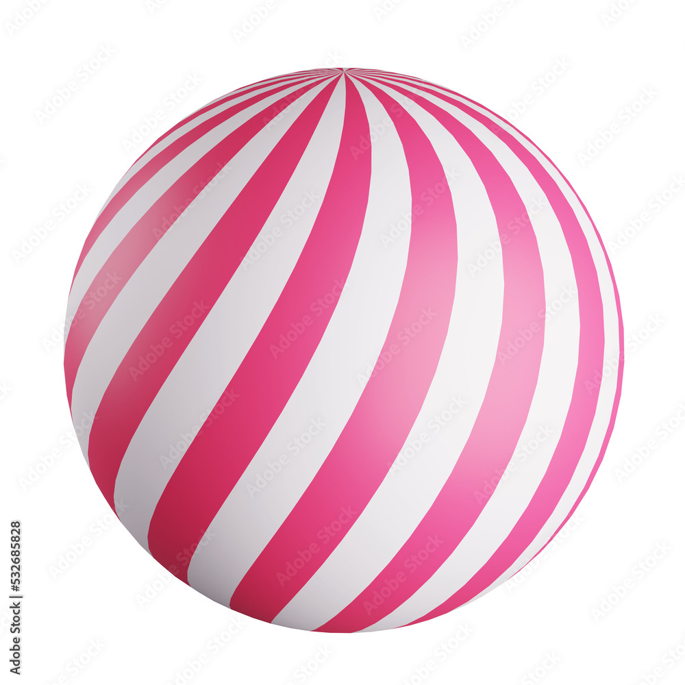 3D rendering pattern pink Christmas ball isolated on transparent background 3D rendering pattern pink Christmas ball isolated on transparent background
