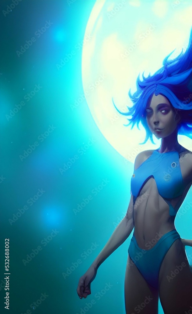 Blue haired elf. portrait. fantasy Blue haired elf. portrait. fantasy