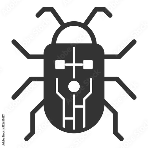 Robotic beetle - icon, illustration on white background, glyph style