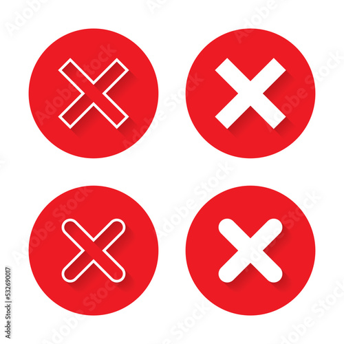 X, Cross, wrong, error icon vector in flat style