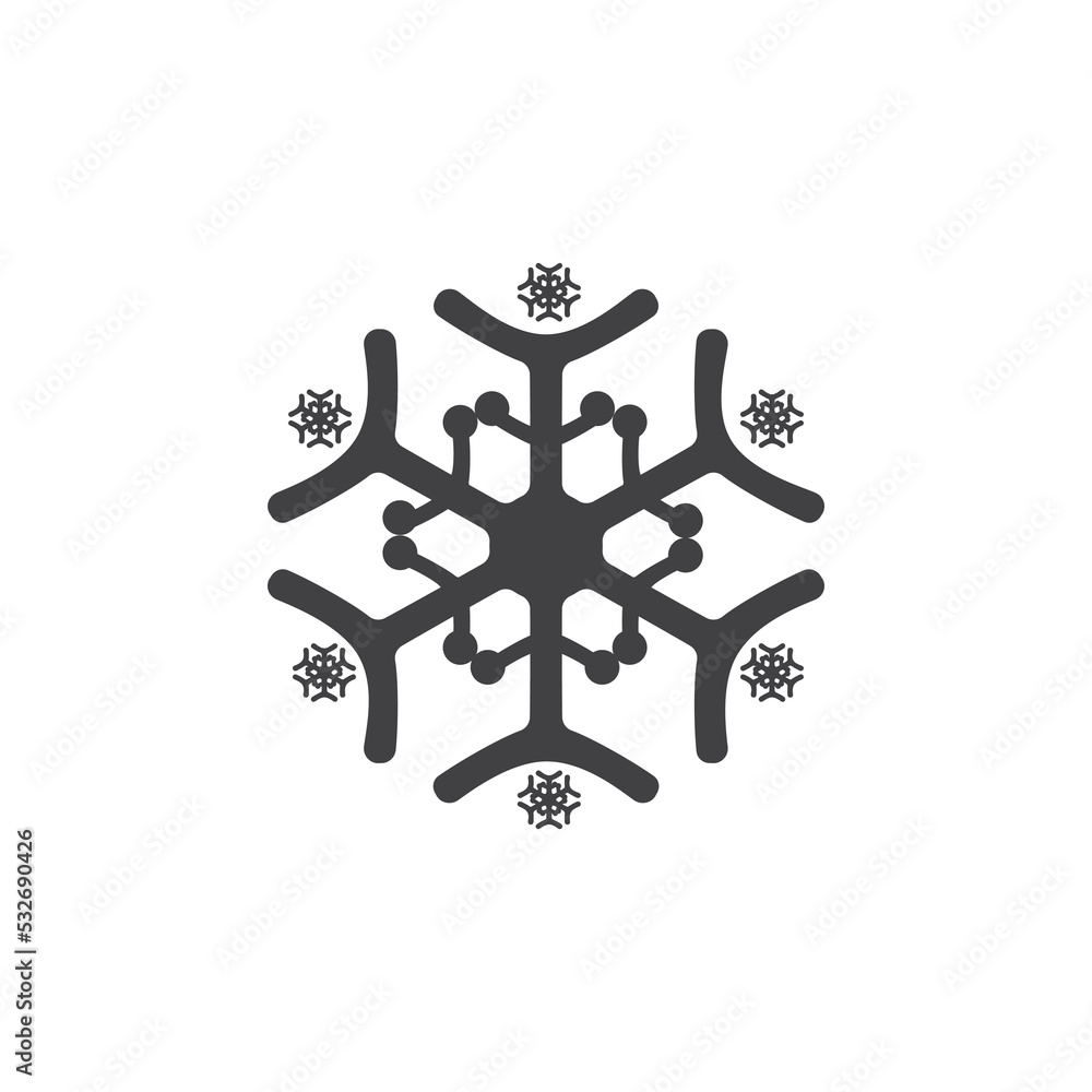 Snowflake icon flat design illustration Snowflake icon flat design illustration