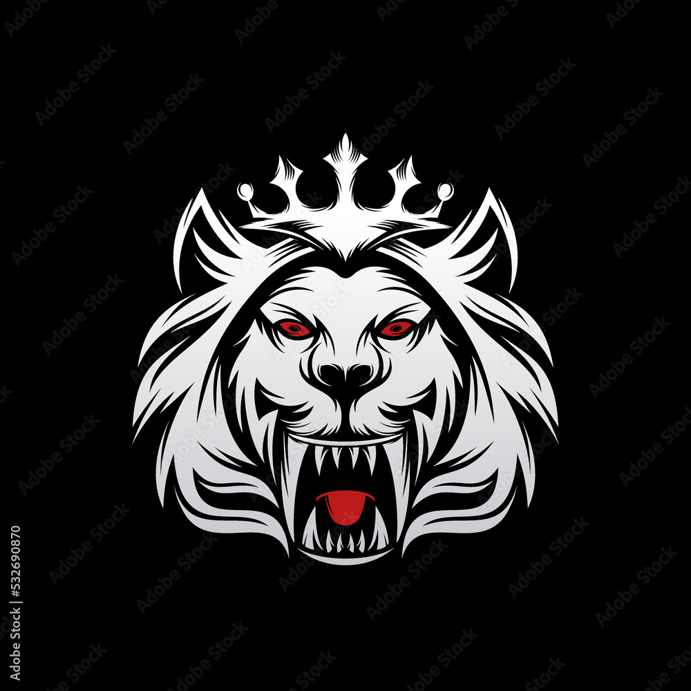 Obraz premium Lion king logo design vector template