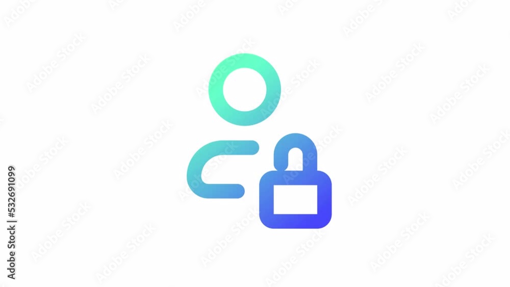 Animated private gradient ui icon. Hidden contact. User profile. Seamless loop 4k video with alpha channel on transparent background. Line color user interface symbol motion graphic animation Animated private gradient ui icon. Hidden contact. User profile. Seamless loop 4k video with alpha channel on transparent background. Line color user interface symbol motion graphic animation