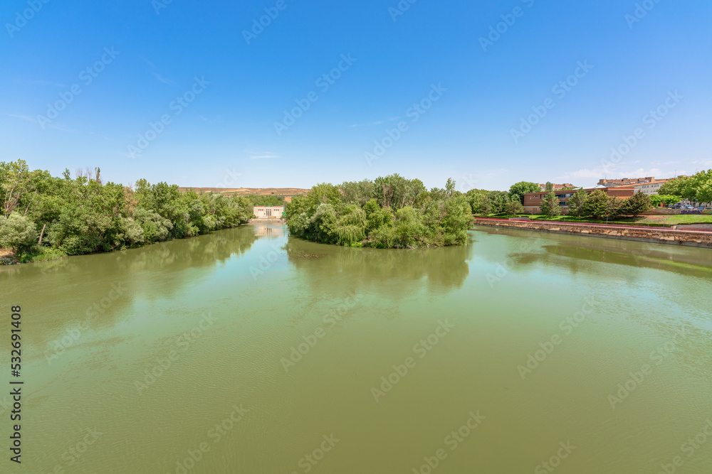 Scenic view of River Ebro, one of the principal rivers in Spain, Logroño, La Rioja
