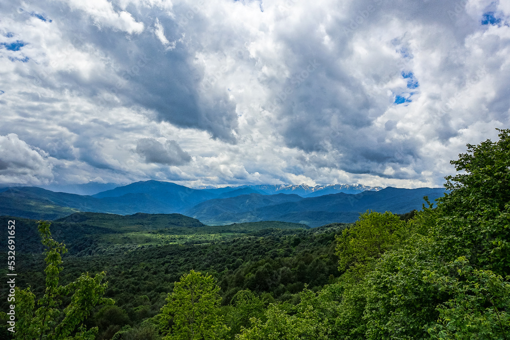 View of the Lago-Naki plateau in Adygea. The Caucasus Mountains. Russia 2021 View of the Lago-Naki plateau in Adygea. The Caucasus Mountains. Russia 2021