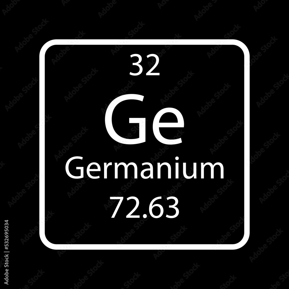 Germanium symbol. Chemical element of the periodic table. Vector illustration. Germanium symbol. Chemical element of the periodic table. Vector illustration.