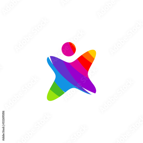 Colorful Kids Logo Template Design Vector, Emblem, Design Concept, Creative Symbol, Icon