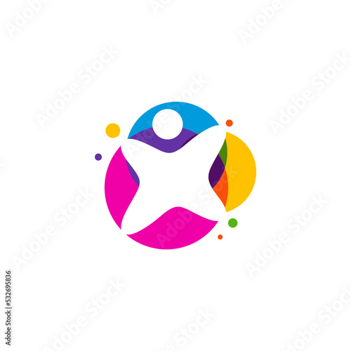 Colorful Kids Logo Template Design Vector, Emblem, Design Concept, Creative Symbol, Icon