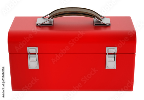 Red toolbox on transparent background photo