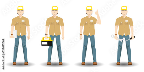 Cartoon collection design, Home appliance repair technician service, Vector illustration.