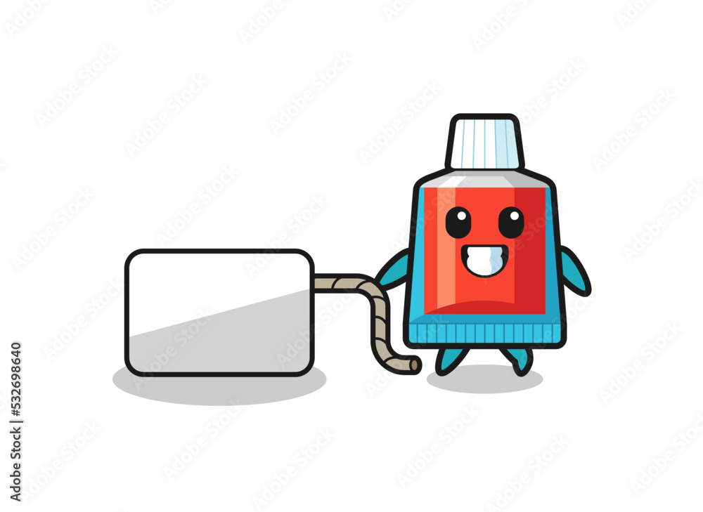 toothpaste cartoon is pulling a banner toothpaste cartoon is pulling a banner