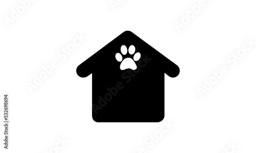 Dog house or dog house kennel flat vector icon 