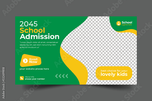 
School education admission web banner social media post & back to school template and web banner