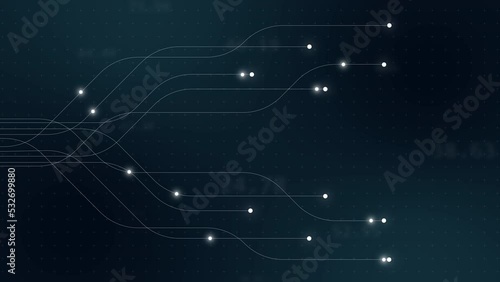 Abstract digital dot line particle data background connecting technology concept.Innovative data transmission graphic.