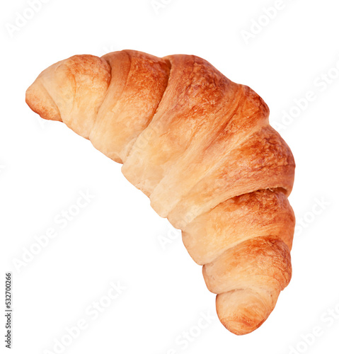 Croissant french pastry isolated on white background. photo