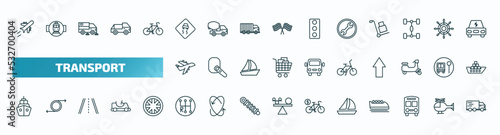Canvas Print set of 40 special lineal transport icons