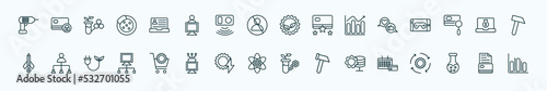 special lineal general icons set. outline icons such as perforator, hr software, bioengineering, brand engagement, digital economy, hr planning, ecommerce solutions, core values, data engineering,