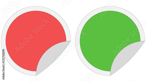 Free Download Stiker round paper curl corner red green, stick folded icon logo - GFXLoad
