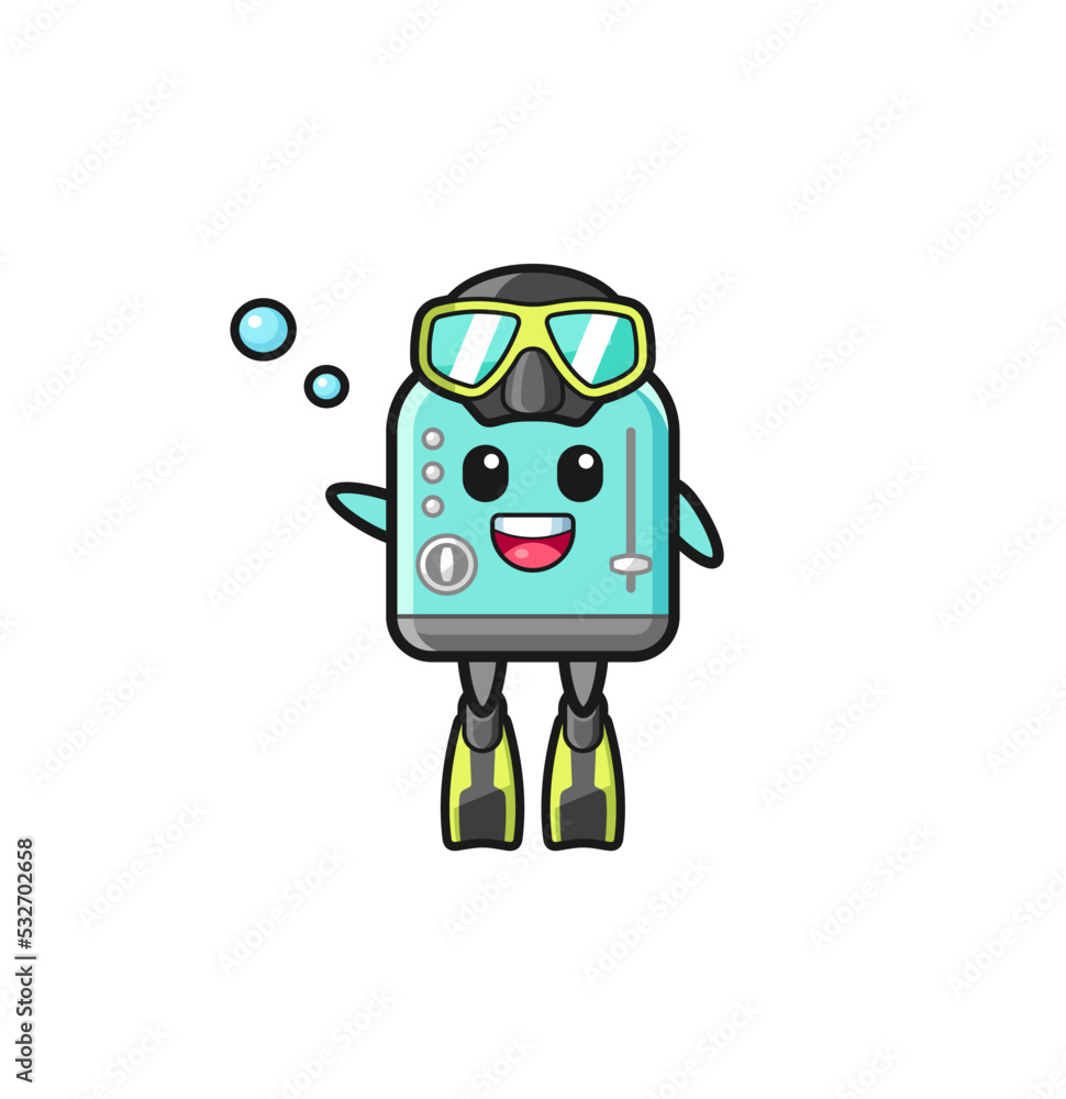 the toaster diver cartoon character the toaster diver cartoon character