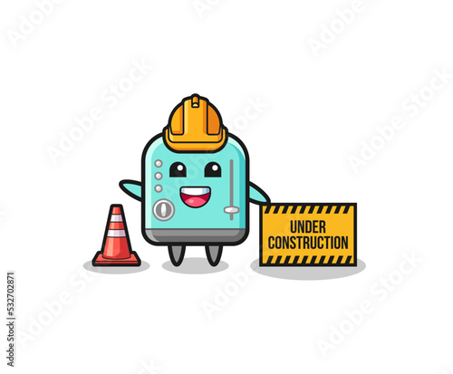 illustration of toaster with under construction banner