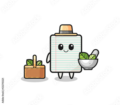 paper herbalist cute cartoon