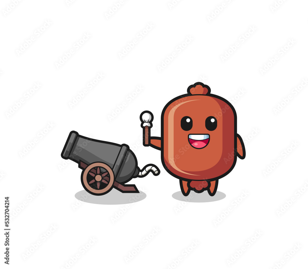 cute sausage shoot using cannon cute sausage shoot using cannon