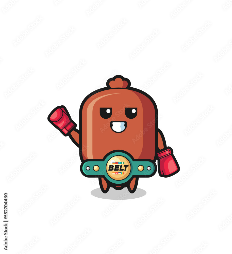 sausage boxer mascot character