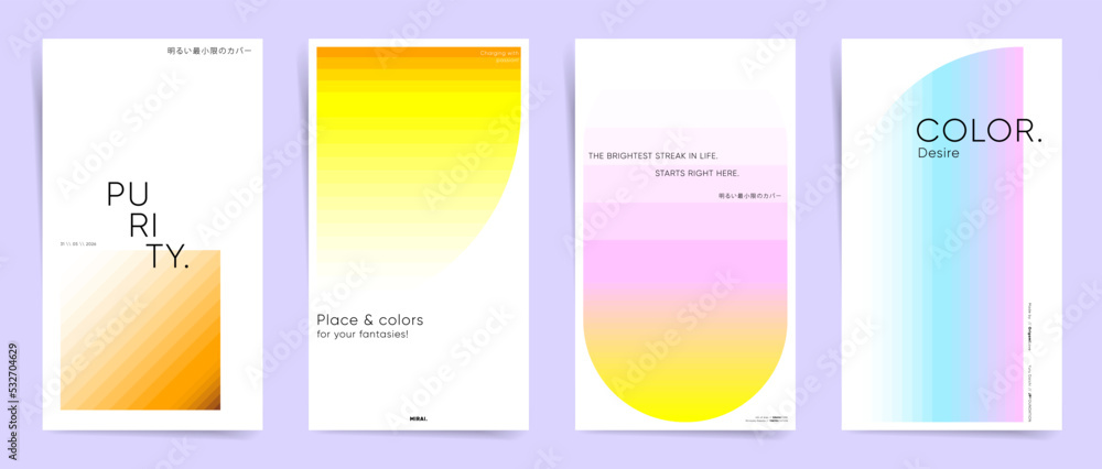 Minimal colorful abstract story posts set. Modern geometric covers design. Clean Corporate Business background. Vector design for social media posts, stories, posters, covers, banners.
