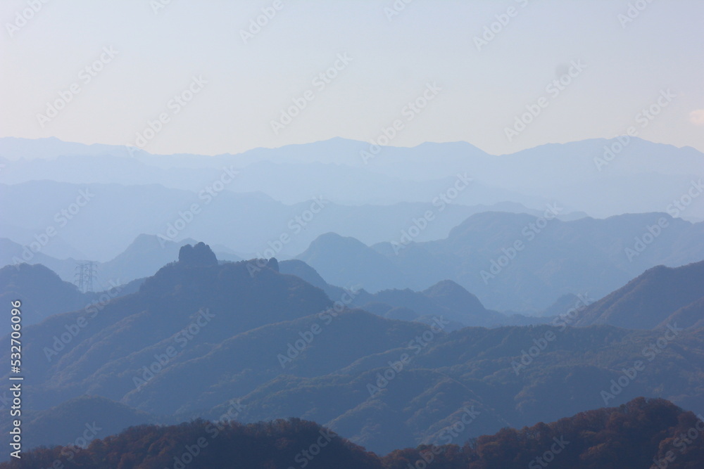 秋の軽井沢,碓氷峠から見る景色。