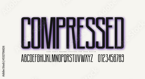 Compressed sans serif font
