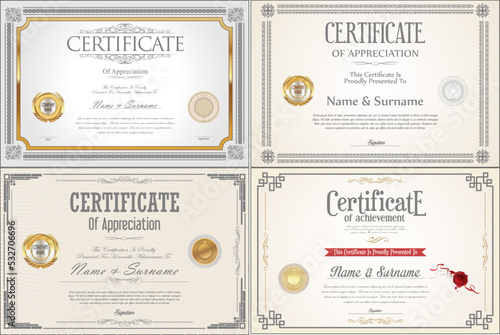 Premium Golden Black Certificate Template Design