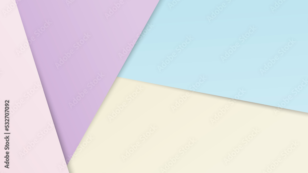 Colored paper background with geometric shapes in pastel yellow, pink, and blue colours Colored paper background with geometric shapes in pastel yellow, pink, and blue colours