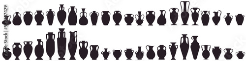 Amphora icon vector set. Jug illustration sign collection. pottery symbol or logo.