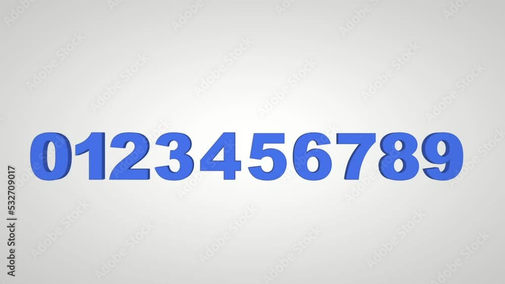 3D Number Crash Animation Isolated White Background. 4K Resolution 3D Number Crash Animation Isolated White Background. 4K Resolution