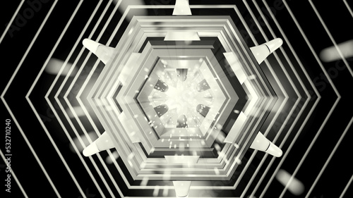 Fantastic space station.Closeup Dyson sphere. Cosmic abstract background 3d render illustration