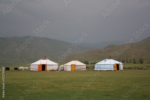 One day in my nomadic journey, Orkhon valley, Mongolia. The nomadic tent/ger, vast steppe, livestock, sky, winds, and cold temperature are essentially the elements of the nomadic life in the valley. 