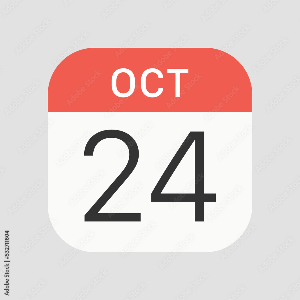 Fototapeta premium October 24 icon isolated on background. Date symbol modern, simple, vector, icon for website design, mobile app, ui. Vector Illustration