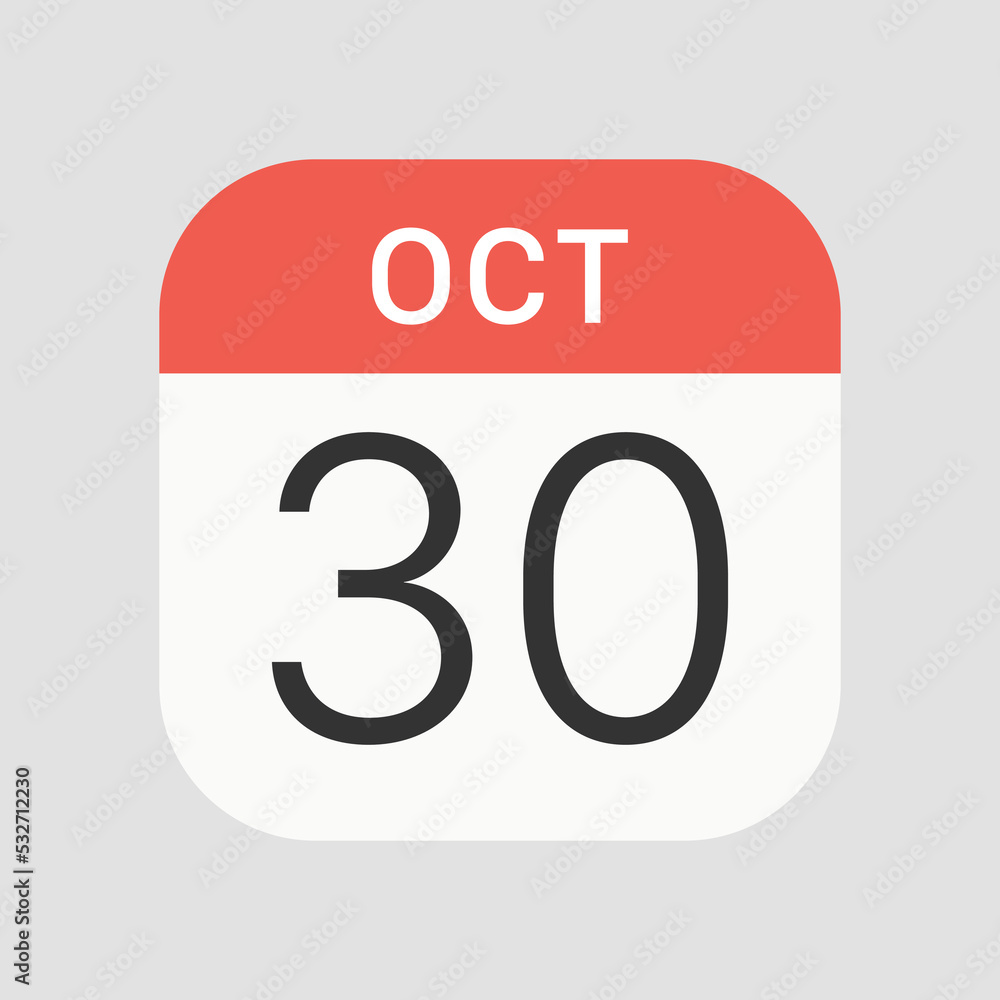 October 30 icon isolated on background. Date symbol modern, simple, vector, icon for website design, mobile app, ui. Vector Illustration October 30 icon isolated on background. Date symbol modern, simple, vector, icon for website design, mobile app, ui. Vector Illustration