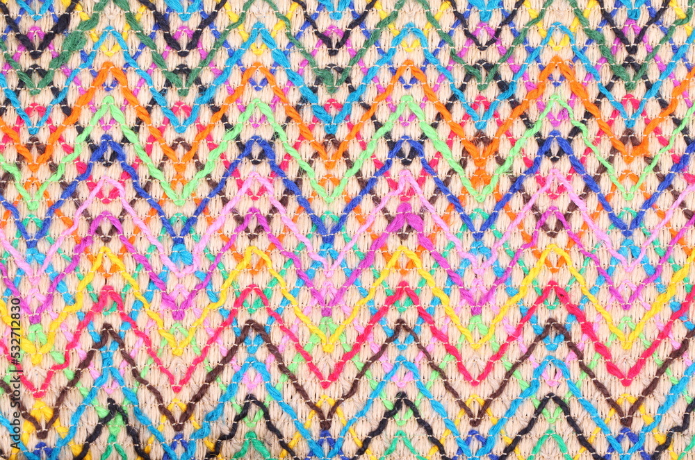 Colorful knitwear with multi color of the rope as a background.