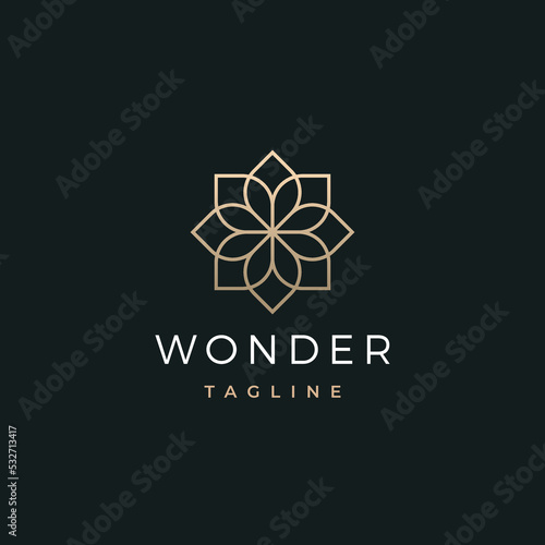 Lotus flower logo design. Abstract emblem, logotype concept.