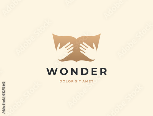 Book logo template. Modern elegant logotype. 