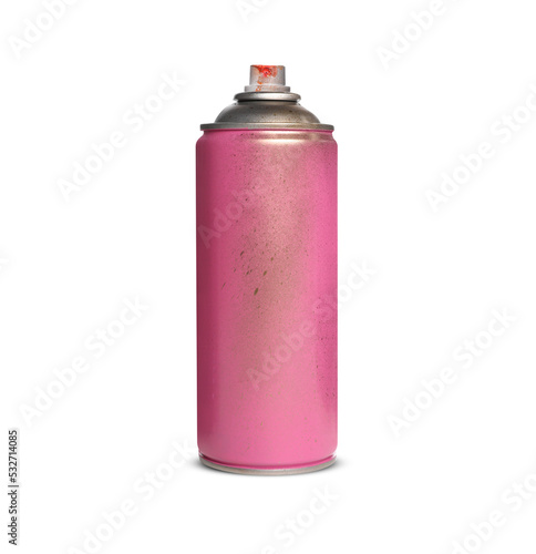 Φωτογραφία Used can of spray paint on white background